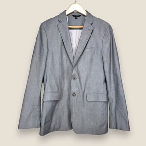 Banana Republic Sport Coat Blazer Men 38R Gray Cotton Stretch 2 Button Jacket